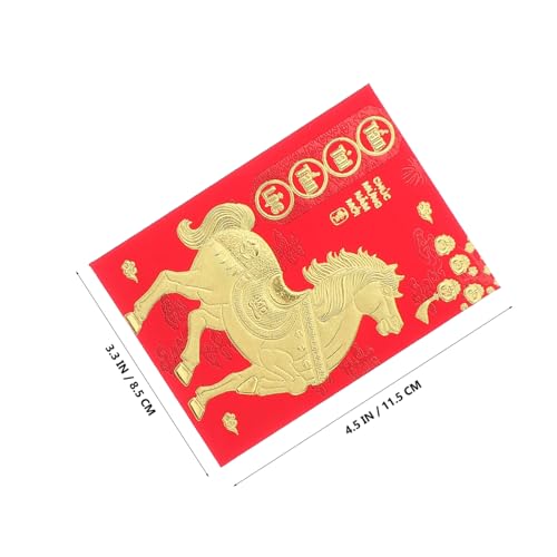 VILLCASE 120 Stück Rote Geldumschläge Jahr Des Pferdes Vietnamesische Neujahrsumschläge mit Traditionellem Design für Festliche Anlässe und Segenswünsche VILLCASE 120 Stück Rote Geldumschläge Jahr Des Pferdes Vietnamesische Neujahrsumschläge mit Traditionellem Design für Festliche Anlässe und Segenswünsche von VILLCASE