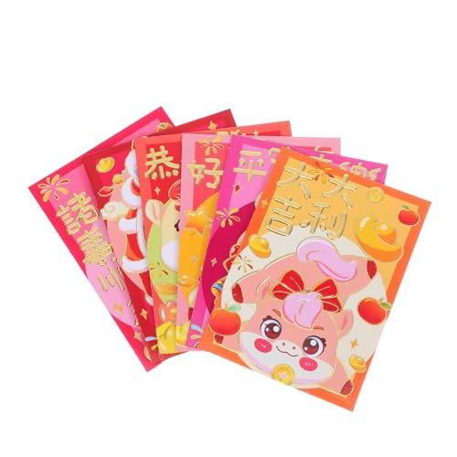 VILLCASE 120 Stück Rote Umschläge Cartoon Pferd Design Umschläge für Chinesisches Neujahrsfest Frühlingsfest Hochzeit Festliche Geldgeschenkumschläge mit Moderner Tradition von VILLCASE