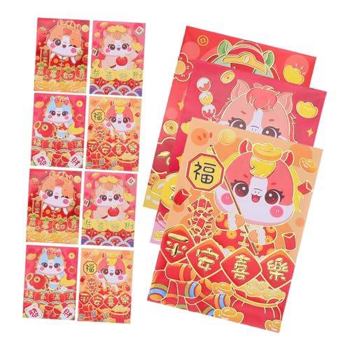 VILLCASE 120 Stück Rote Umschläge Jahr Des Pferdes Rote Geldtaschen Chinesisches Neujahrsfest Glücksumschläge für Bargeld Frühlingsfest Hochzeit Lunar Geschenkumschläge von VILLCASE
