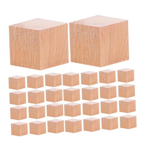 VILLCASE 120 Stück Teiliges Holzwürfel Natürliche Unbehandelte Quadratische Holzklötze für DIY Basteln Eltern Junge Mädchen interaktion Fördert Räumliches Denken und Kreative von VILLCASE