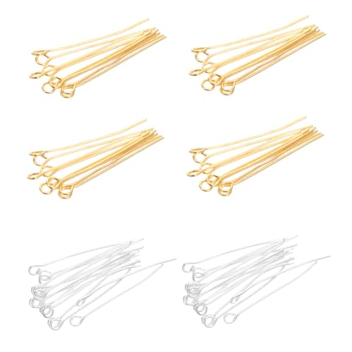 VILLCASE 1200 Stück Flachkopf Pins für Ohrringe DIY Armbänder Charms für Schmuckherstellung Zubehör für Herstellung von Ohrringen Gold und Silber VILLCASE 1200 Stück Flachkopf Pins für Ohrringe DIY Armbänder Charms für Schmuckherstellung Zubehör für Herstellung von Ohrringen Gold und Silber von VILLCASE