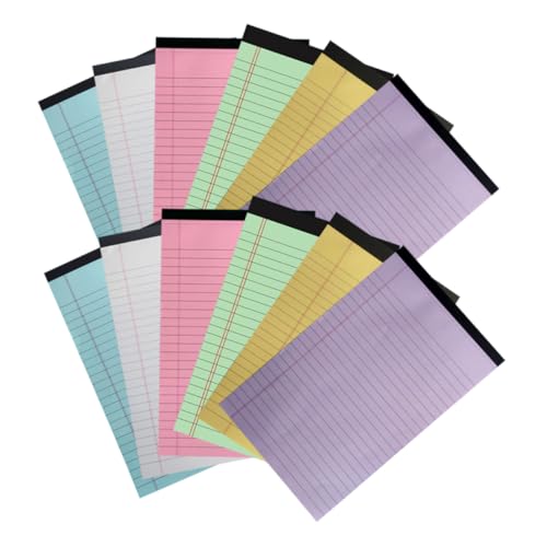 VILLCASE 12Er-Pack Farbige Notizblöcke mit Abreißbaren Liniert für Schule Büro und Zuhause Leichtes Papier für Kreativität und Notizen von VILLCASE