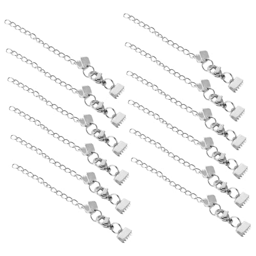 VILLCASE 12Stücke Klemmen für Fußkettchen Choker und Rostfrei Langlebig Sicherer Karabinerverschluss für Projekte und von VILLCASE