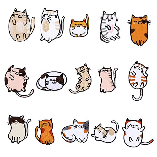 VILLCASE 15 Stück Katze Gestickte Aufnäher Katzen-patch Stoffflicken Für Kleidung Tierapplikationen Nähen Katzenmotiv Flecken Süße Patches Dekorativer Stickerei-patch Hallo Stich Vliesstoff VILLCASE 15 Stück Katze Gestickte Aufnäher Katzen-patch Stoffflicken Für Kleidung Tierapplikationen Nähen Katzenmotiv Flecken Süße Patches Dekorativer Stickerei-patch Hallo Stich Vliesstoff von VILLCASE