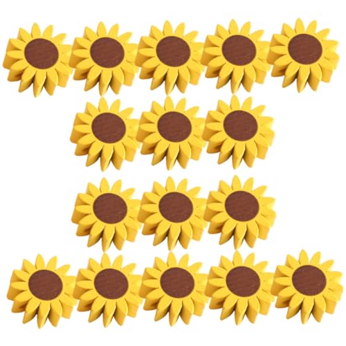 VILLCASE 3 Sets Holzperlen Große Sonnenblumen- Mit Löchern Für Halsketten- 50 Stück * 3 von VILLCASE