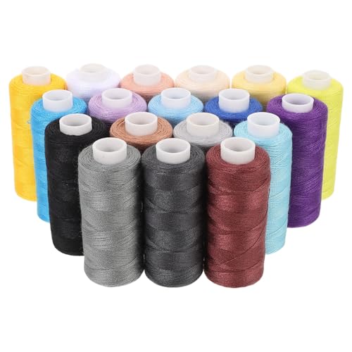 VILLCASE 18 Stück Polyester Nähgarn Spulen für Hand und Maschinen Nähen Vielseitig Einsetzbar für Diy Projekte und Reparaturen Leuchtenden Farben von VILLCASE