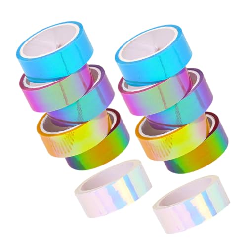 VILLCASE 18 Stück Teiliges Washi Tape Farbverlauf Regenbogen Metallic Klebeband für Scrapbooking Journaling DIY Bastelbedarf Kreative Heimdekoration von VILLCASE