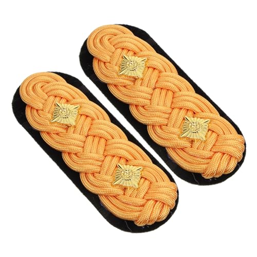 VILLCASE 1Paar Goldene Woven Schulterklappen Dekorative Epauletten für Robustes Design für Formelle Anlässe Schulterabzeichen im Stilvolles Accessoire VILLCASE 1Paar Goldene Woven Schulterklappen Dekorative Epauletten für Robustes Design für Formelle Anlässe Schulterabzeichen im Stilvolles Accessoire von VILLCASE