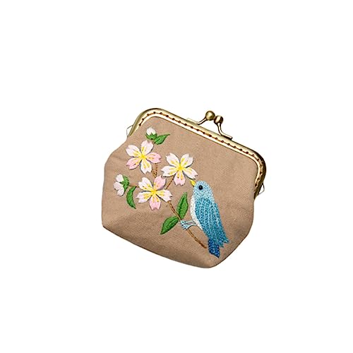 VILLCASE 1Satz Handgefertigtes Stickstarter Kit Mit Kussverschluss Münzgeldbörse DIY Stickwerkzeug Wollnadel Und Zubehör Für Frauen Und Kuckucksstil von VILLCASE