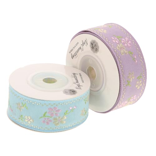VILLCASE 2 Rollen Dekorativer Webbing Ribbon Handgefertigtes Zubehör für Kleidung Hochwertiges Stickband für Diy Dekorationen und VILLCASE 2 Rollen Dekorativer Webbing Ribbon Handgefertigtes Zubehör für Kleidung Hochwertiges Stickband für Diy Dekorationen und von VILLCASE