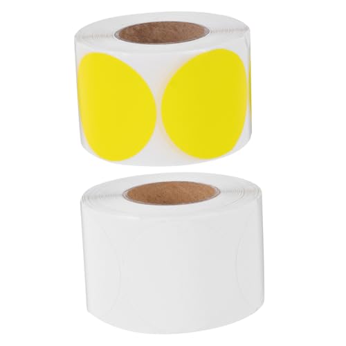 VILLCASE 2 Rollen Multifunktionale Runde Selbstklebende Etiketten Leuchtenden Farben für Büro und Persönliche Projekte von VILLCASE