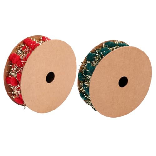 VILLCASE 2 Rollen Weihnachtsbommelband Wickelband Dekoration Poms Party Dekorativ Band Zum Basteln Baum Bänder Für Handwerk Schleife Bommel Trimmen Ornamente Weihnachten Rot Polyester VILLCASE 2 Rollen Weihnachtsbommelband Wickelband Dekoration Poms Party Dekorativ Band Zum Basteln Baum Bänder Für Handwerk Schleife Bommel Trimmen Ornamente Weihnachten Rot Polyester von VILLCASE