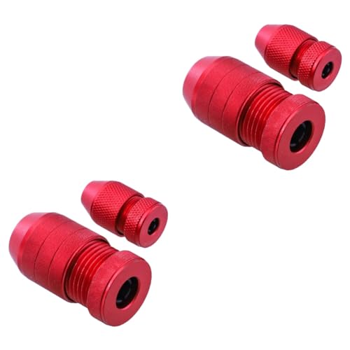 VILLCASE 2 Sätze Bohrstopper Tiefe Einstellbar Anschlagkragen Für Bohrer Stufenbohrer Trat Bohrerstopper Bohrwerkzeuge Für Die Holzbearbeitung Aluminiumlegierung Rot 2 Stück * 2 von VILLCASE