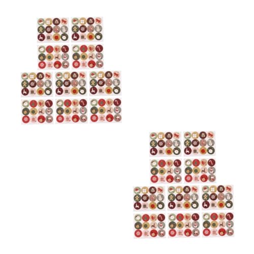 VILLCASE 2 Sätze Etikett Aufkleberpapier Personalisierte Aufkleber Weihnachtsgeschneke Weihnachten Gemacht Weihnachtsgeschenk Aufkleber Siegelaufkleber Für 10 Blätter * 2 von VILLCASE