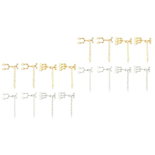 VILLCASE 2 Sätze Halsketten Gliederschnalle Karabinerverschlüsse Silberschmuck Sterling Schlüssel Halskettenverbinder Mehrsträngige Armbandverbinder 8 Stück * 2 von VILLCASE