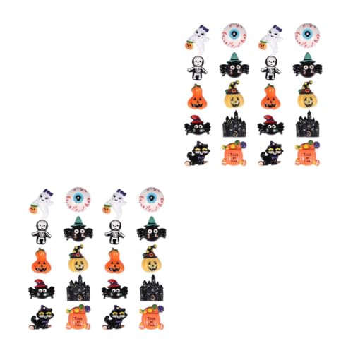 VILLCASE 2 Sätze Harz-halloween-accessoires Halloween-verzierungen Halloween- Miniaturen Karikatur Funkeln Halloween-partydekorationen Verschiedene Nailart-anhänger Gothic 20 Stück * 2 von VILLCASE