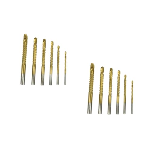 VILLCASE 2 Sätze Hochgeschwindigkeitsbohrer Schlüssel Planke Schnecke Zubehör Beschichtet Spiralbohrer Langweilig Golden 6 Stücke * 2 VILLCASE 2 Sätze Hochgeschwindigkeitsbohrer Schlüssel Planke Schnecke Zubehör Beschichtet Spiralbohrer Langweilig Golden 6 Stücke * 2 von VILLCASE