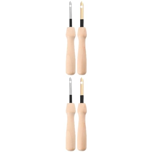 VILLCASE 2 Sätze Holzgriff Stanznadeln Diy Sticknadeln Für Stickerei Geeignet Für Anfänger Und Kunsthandwerk Für Dünne Stoffe Und Mehr 2 Stück * 2 VILLCASE 2 Sätze Holzgriff Stanznadeln Diy Sticknadeln Für Stickerei Geeignet Für Anfänger Und Kunsthandwerk Für Dünne Stoffe Und Mehr 2 Stück * 2 von VILLCASE