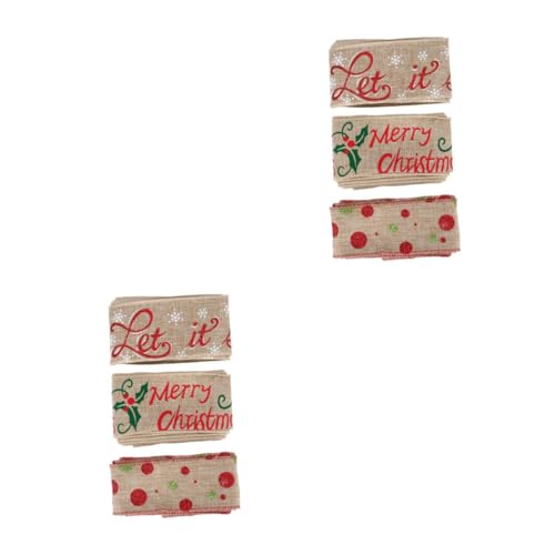 VILLCASE 2 Sätze Juteband Bänder Weihnachtskarten Lichterketten Hochzeit Verdrahtetes Band Girlande Weihnachtsband Für Christbaumschmuck Weihnachtsgeschenke 3 Stücke * 2 VILLCASE 2 Sätze Juteband Bänder Weihnachtskarten Lichterketten Hochzeit Verdrahtetes Band Girlande Weihnachtsband Für Christbaumschmuck Weihnachtsgeschenke 3 Stücke * 2 von VILLCASE
