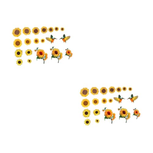 VILLCASE 2 Sätze Sonnenblumen Tuch Aufkleber Nähen Für Kleidung Kleiderflicken Süße Patches Hosenflicken Blumenaufkleber Patch-kleidung Aufnäher Für Jeans Colorful Polyester 20 Stück * 2 von VILLCASE