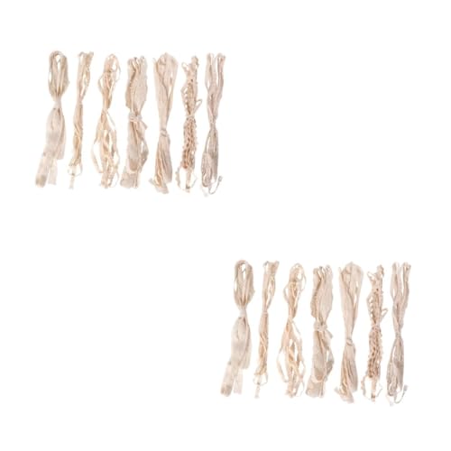 VILLCASE 2 Sätze Spitzengewebeband Baumwollspitze Spitzenstoff Hochzeitstischdecken Spitzentischdecke Rechteckig Stickerei Kleid Reizwäschhe Fadenvorhänge Dekoration Khaki 7rolle*2 von VILLCASE