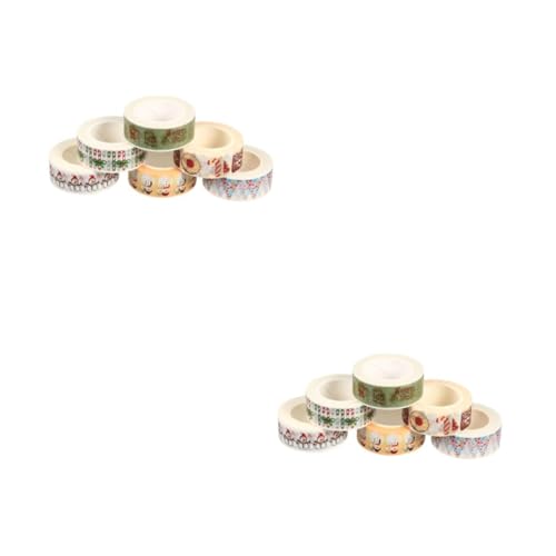 VILLCASE 2 Sätze Weihnachtsband Weihnachtsdeko Goldbesatz Raumdeko Party Für Kuchen Weihnachtsband Goldband Dorado Kordel Weihnachtsmann Deko Buch Album Klebeband 6 Stück * 2 von VILLCASE