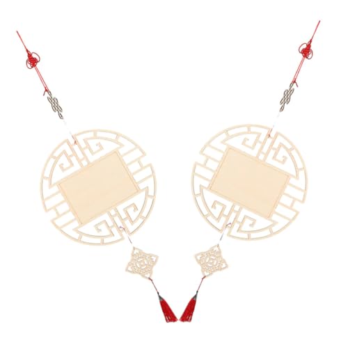 VILLCASE 2 Stück Chinesische Diy Wanddekoration für Glücksknoten mit Quaste Runde Scheiben zum Malen für Klassenzimmer und VILLCASE 2 Stück Chinesische Diy Wanddekoration für Glücksknoten mit Quaste Runde Scheiben zum Malen für Klassenzimmer und von VILLCASE