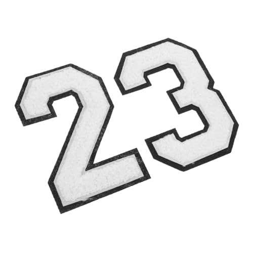 VILLCASE 2 Stück DIY Chenille Stickapplikationen für Shirts Jeans Hüte Socken Zahlenaufnäher für Sport und Bastelbedarf Höhe von VILLCASE