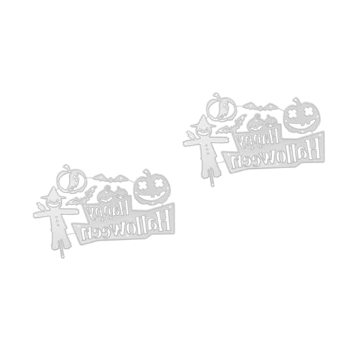 VILLCASE 2 Stück Halloween-Party sterben Stanzformen sterben Schneiden halloween basteln halloween decorations Stanzteile für Papierkarten DIY stirbt schimmel Kohlenstoffstahl Silver von VILLCASE