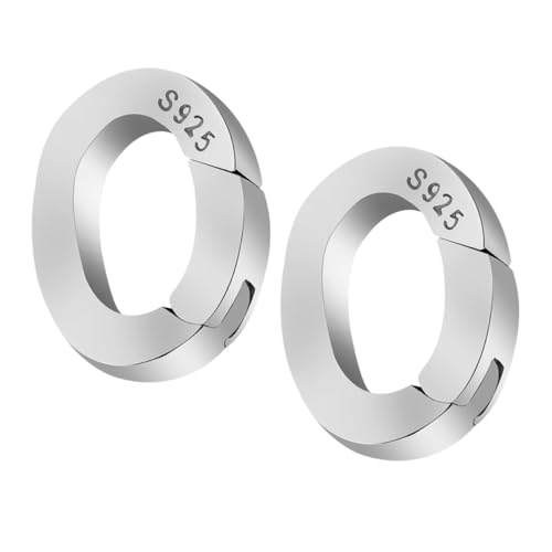 VILLCASE 2 Stück Halskettenverschluss: Silberner Ovaler Armbandverkürzer – Schmuckverbinder Aus Metall – Clip-verschlussringe Für Diy-bastelarbeiten Für Frauen, Ohrringe, Schlüsselanhänger von VILLCASE