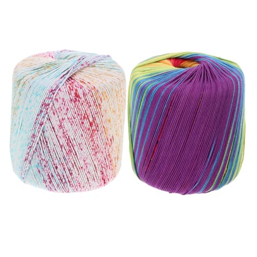 VILLCASE 2 Stück Handgefertigter Gewebter Baumwollfaden Häkel Baumwollschnur Mehrfarbiger Häkelfaden Farbverlauf Baumwollgarn Schal Häkelgarn Weiches Baumwoll Strickgarn Pullovergarn VILLCASE 2 Stück Handgefertigter Gewebter Baumwollfaden Häkel Baumwollschnur Mehrfarbiger Häkelfaden Farbverlauf Baumwollgarn Schal Häkelgarn Weiches Baumwoll Strickgarn Pullovergarn von VILLCASE