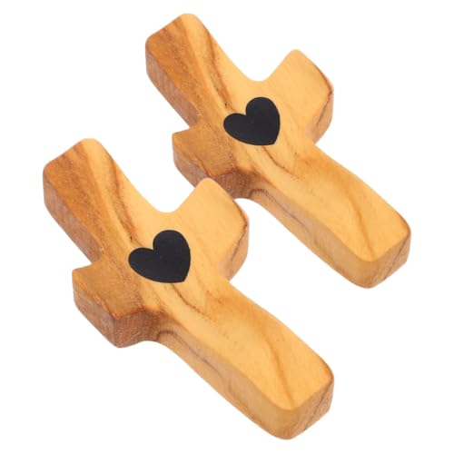 VILLCASE 2 Stück Handgeschnitztes Holz Kreuz Tragbares Daumenkreuz Olivenholz für Religiöse Feste Mini Kreuz für Gebet und Meditation mit Herz VILLCASE 2 Stück Handgeschnitztes Holz Kreuz Tragbares Daumenkreuz Olivenholz für Religiöse Feste Mini Kreuz für Gebet und Meditation mit Herz von VILLCASE