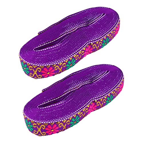 VILLCASE 2 Stück Jacquard-Gurtband aus Spitze weißes Spitzenband Stickbandbesatz Häkelbesatz dekorativ haaraccessoires hair jewellery Stickerei Spitze Stickerei trimmen Polyester Violett VILLCASE 2 Stück Jacquard-Gurtband aus Spitze weißes Spitzenband Stickbandbesatz Häkelbesatz dekorativ haaraccessoires hair jewellery Stickerei Spitze Stickerei trimmen Polyester Violett von VILLCASE