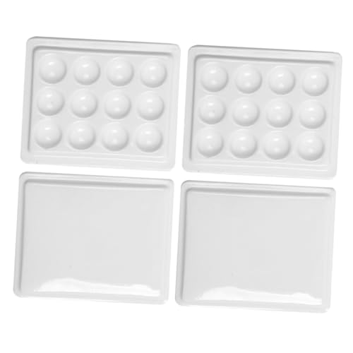 VILLCASE 2 Stück Kunststoff Malpalette mit Deckel Tragbare Mischpalette für Acryl Gouache und Wasserfarben für Künstler und Outdoor Malerei von VILLCASE