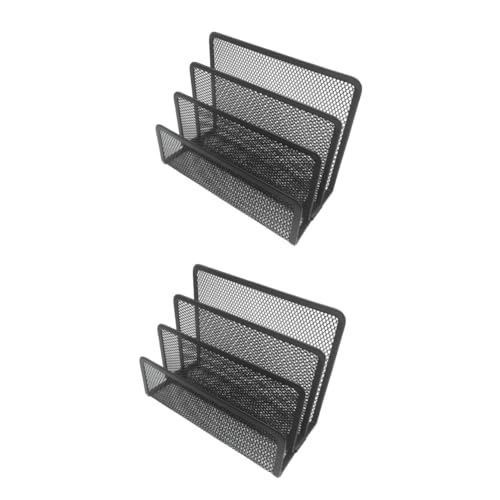 VILLCASE 2 Stück Metall-aktenordner Netz-schreibtisch-zubehör Schwarz Für Home Office Und Klassenzimmer von VILLCASE