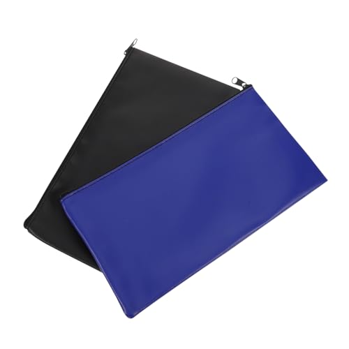 VILLCASE 2 Stück PU Leder Geldtaschen mit Reißverschluss Wasserdichtes Dokumenten Belegaufbewahrungstaschen Business Organizer für Bargeld und Quittungen in Schwarz und Blau VILLCASE 2 Stück PU Leder Geldtaschen mit Reißverschluss Wasserdichtes Dokumenten Belegaufbewahrungstaschen Business Organizer für Bargeld und Quittungen in Schwarz und Blau von VILLCASE