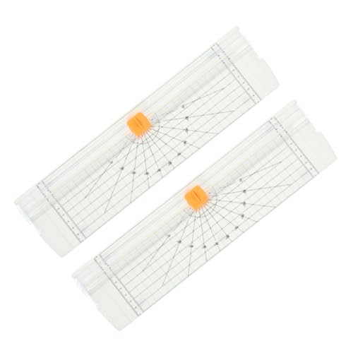 VILLCASE 2 Stück Papierschneider mit Klappbarem Lineal Tragbarer Präzisions für Schule und Büro Kompakter Sicherer Papier Trimmer für Scrapbooking Fotos Etiketten von VILLCASE