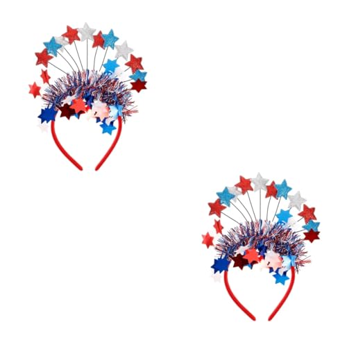 VILLCASE 2 Stück Pentagramm-Stirnband haarschmuck Party-Dekoration Haarreifen zum Gedenktag Stirnbänder zum Tag der Unabhängigkeit Haarband 4. Juli Stirnband Festival-Haarbänder Plastik von VILLCASE