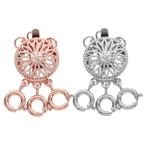 VILLCASE 2 Stück Schmuckverschlüsse für Halsketten Mehrschichtige Trennringe aus Langlebigem Glänzendem für DIY Schmuckherstellung und Reparatur Geeignet als Kettenverlängerung und VILLCASE 2 Stück Schmuckverschlüsse für Halsketten Mehrschichtige Trennringe aus Langlebigem Glänzendem für DIY Schmuckherstellung und Reparatur Geeignet als Kettenverlängerung und von VILLCASE