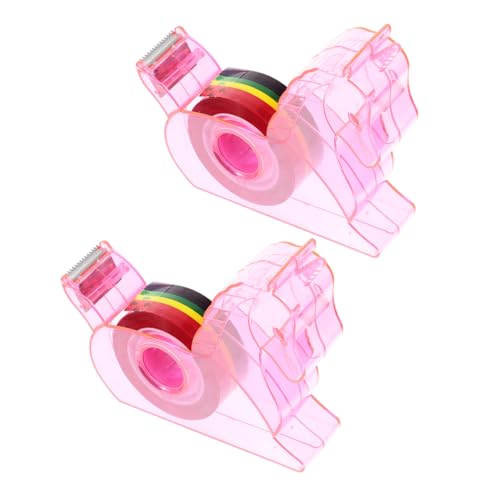 VILLCASE 2 Stück Tape Roller Kawaii Cartoon Klebeband Abroller mit Scharfem Schnitt Praktischer Tape Cutter für Büro Schule Scrapbooking und Zuhause Robuster Schreibtisch Zubehör Rosa von VILLCASE
