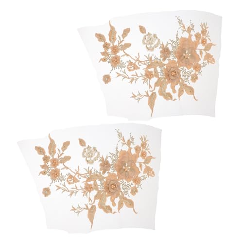 VILLCASE 2 Stück Teiliges Besticktes Spitzenapplikations Perlen Goldfarbene Blumen-spitzenflicken zum Aufnähen Elegante Diy-verzierung für Brautkleider Festmode und Kleidung VILLCASE 2 Stück Teiliges Besticktes Spitzenapplikations Perlen Goldfarbene Blumen-spitzenflicken zum Aufnähen Elegante Diy-verzierung für Brautkleider Festmode und Kleidung von VILLCASE