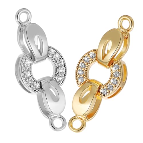 VILLCASE 2 Stück Teiliges Schmuckverbinder Stabilem Metall mit Funkelnden Strass-faltverschlüssen Rostfrei Kompakt und Leicht für Diy-armbänder und Halsketten Langlebig und Farbecht VILLCASE 2 Stück Teiliges Schmuckverbinder Stabilem Metall mit Funkelnden Strass-faltverschlüssen Rostfrei Kompakt und Leicht für Diy-armbänder und Halsketten Langlebig und Farbecht von VILLCASE