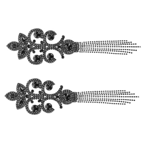 VILLCASE 2 Stück Vintage Beaded Schulterdekoration mit Fransen für Blazer Kostüm Outfits und Partys von VILLCASE