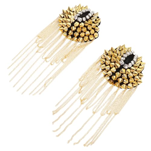 VILLCASE 2 Stück Vintage Punk Quasten Schulterklappen Teiliges Metall Epauletten mit Nieten DIY Kleidung Zubehör für Kostümparty Bühnenauftritt Unisex VILLCASE 2 Stück Vintage Punk Quasten Schulterklappen Teiliges Metall Epauletten mit Nieten DIY Kleidung Zubehör für Kostümparty Bühnenauftritt Unisex von VILLCASE