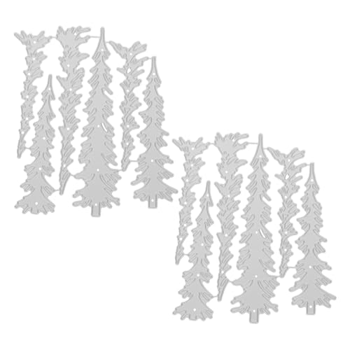 VILLCASE 2 Stück Weihnachtsbaum Metall Stanzformen DIY Schneidevorlagen für Scrapbooking Kartenherstellung Fotoalben und Festliche Dekorationen Hochwertigem Kohlenstoffstahl von VILLCASE