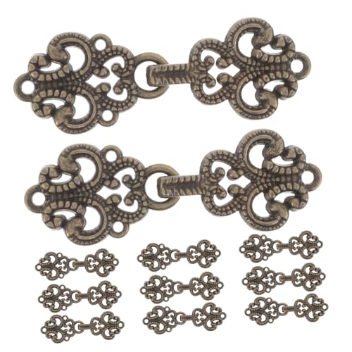 VILLCASE 20 Paare Chinesische Cheongsam Knöpfe aus Metall Dekorative Vintage Verschlüsse Langlebige Metall-accessoires für Traditionelle Kleidung Geeignet für DIY Nähen Hanfu Pullover VILLCASE 20 Paare Chinesische Cheongsam Knöpfe aus Metall Dekorative Vintage Verschlüsse Langlebige Metall-accessoires für Traditionelle Kleidung Geeignet für DIY Nähen Hanfu Pullover von VILLCASE