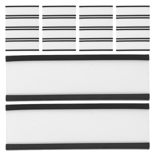 VILLCASE 20 Sätze Magnetische Etikettenhalter mit Papier Einsätzen und Transparenten Schutzfolien Set für Metallregale Vielseitig Einsetzbar Wiederverwendbar und Langlebig für Organisation von VILLCASE
