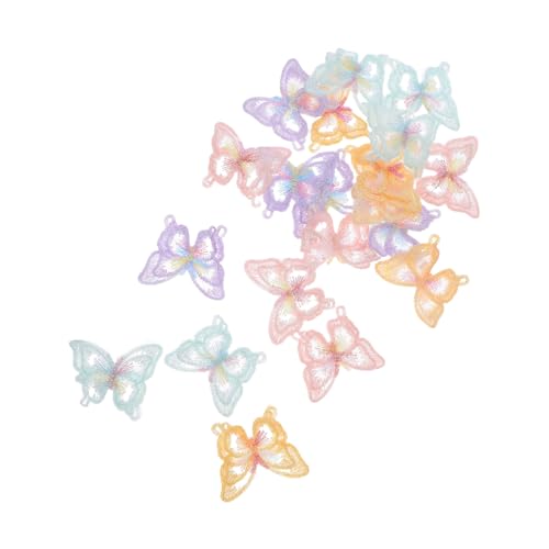 VILLCASE 20 Stück Doppellagige Schmetterling Applikationen zum Aufnähen DIY Stickerei Patches für Kleidung Hochzeit Dekoration Taschen Zubehör von VILLCASE