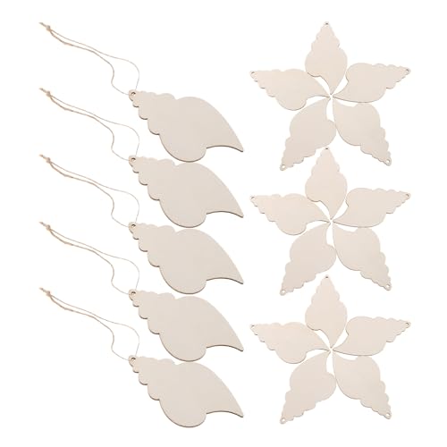 VILLCASE 20 Stück Naturholz Conch Ornamente für Küsten Diy Bastelbedarf für Strand Hausschmuck VILLCASE 20 Stück Naturholz Conch Ornamente für Küsten Diy Bastelbedarf für Strand Hausschmuck von VILLCASE