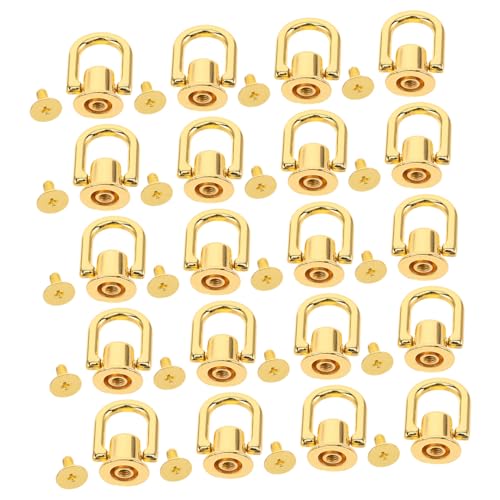 VILLCASE 20 Stück Ohrschnalle Heben D Ringbolzenschraube Kette Zur Schmuckherstellung Kugelkopfknöpfe Taschenherstellungszubehör Diy-geldbörsen-hardware Stiftschraube Golden Zinklegierung von VILLCASE